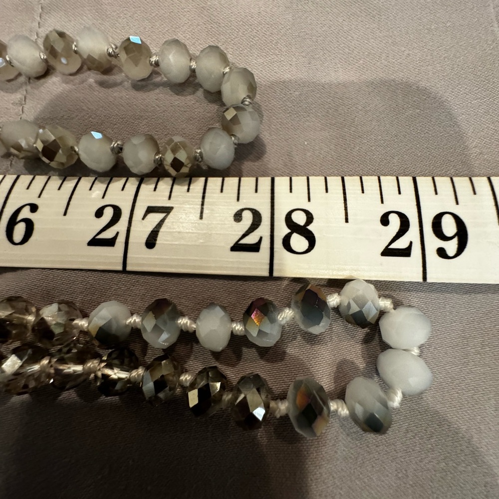Gray bead necklaces